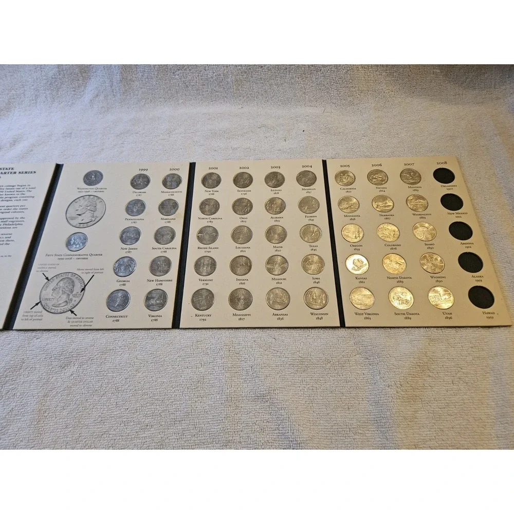 1999~2008 State Commemorative Quarters~ 45‎ Coins Missing 08 Coins